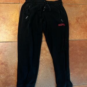 Michael Kors Kids Black Joggers with Red Logo